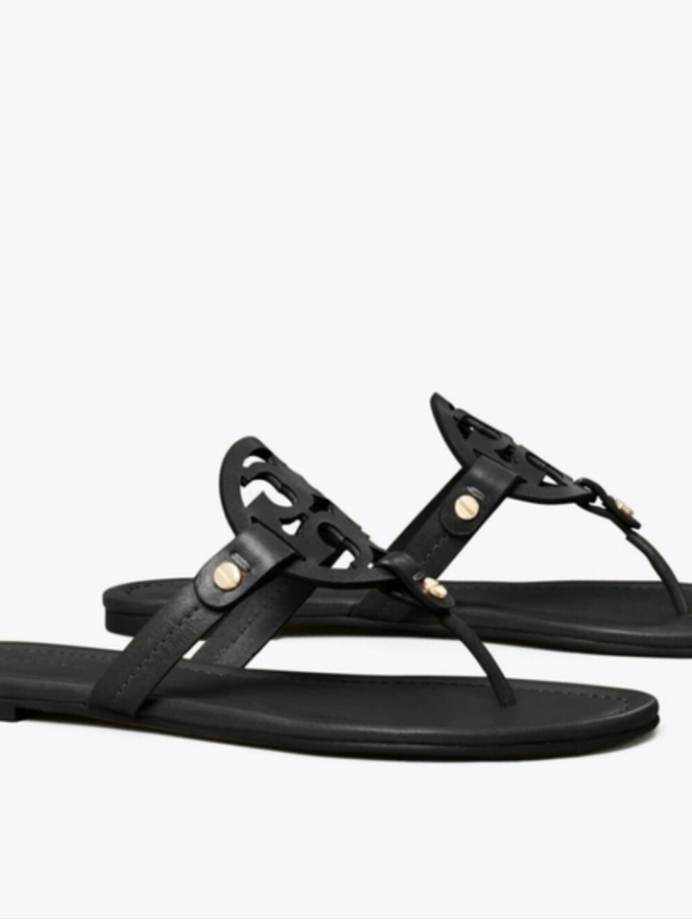 Tory Burch Miller Black Leather Sandals Size 11
